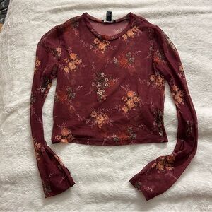 Floral mesh long sleeve